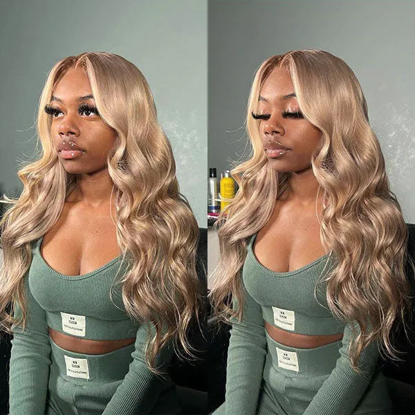 Ashimary Ash Blonde Color Body Wave Lace Frontal Wigs Online For Sale - Image 6