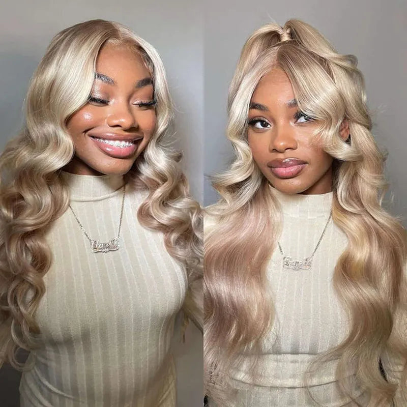 Ashimary Ash Blonde Color Body Wave Lace Frontal Wigs Online For Sale - Image 4