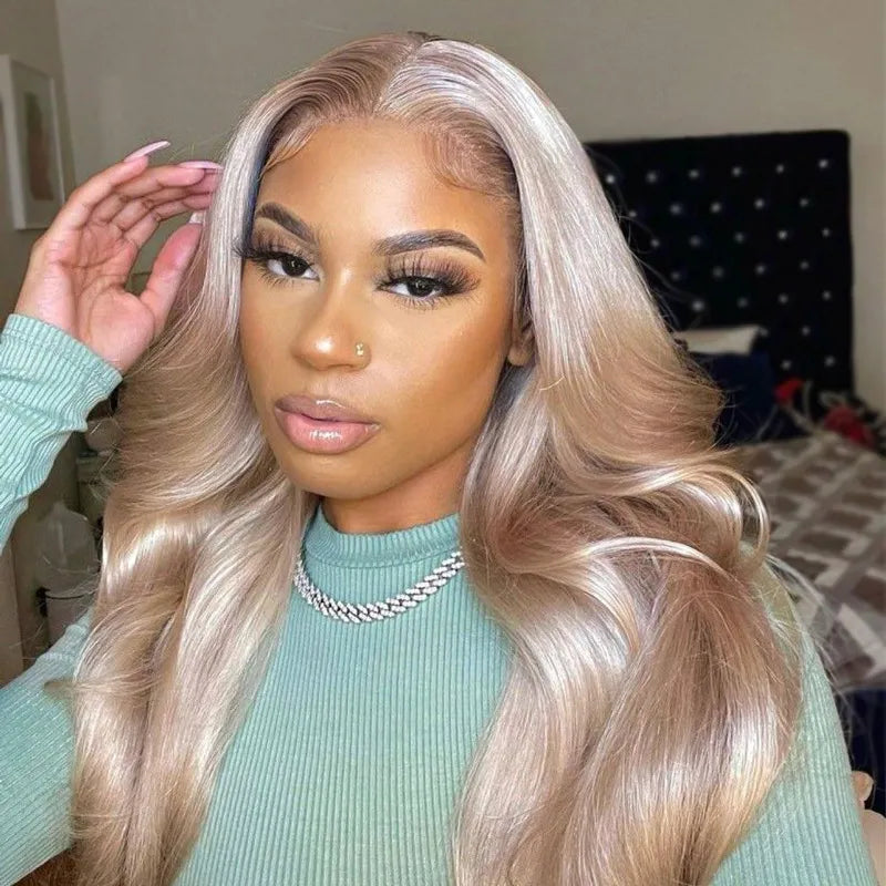 Ashimary Ash Blonde Color Body Wave Lace Frontal Wigs Online For Sale - Image 8