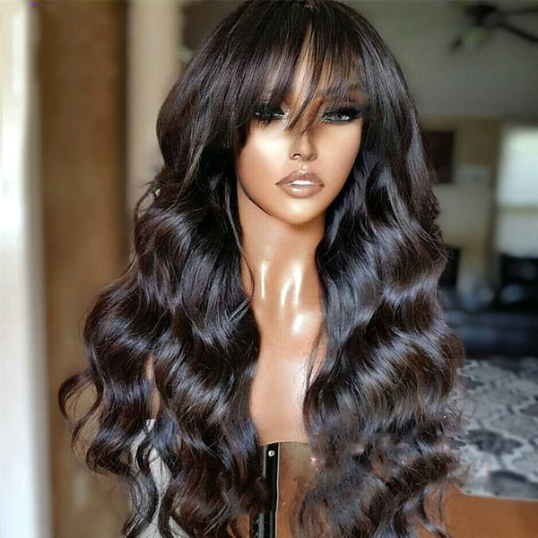 $89 for 20" Throw on & Go Body Wave Wig with Bangs Cost-effective Wig 10A Human Hair - Image 10