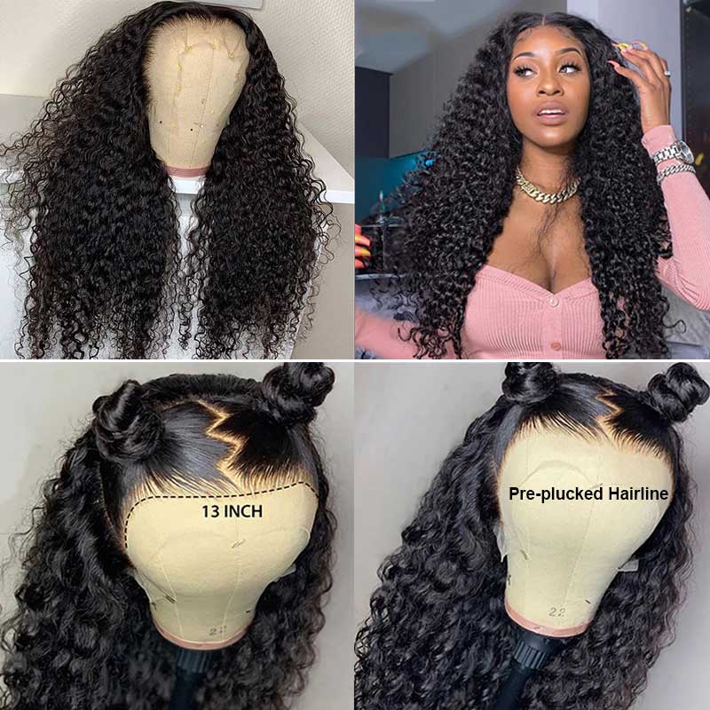 Jerry Curly Thick Juicy 13*4 Lace Front Wig With Baby Hair Luxury Customization - Image 4