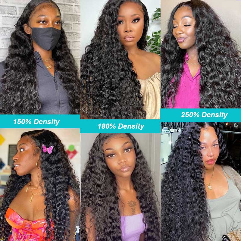 Deep Wave Wig Swiss Lace 13*4 Lace Front Wig 100 Human Hair Curly Hair - Image 4
