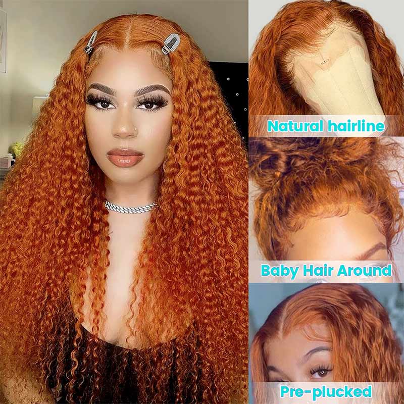 Ginger Jerry Curly Wig 13*4 13*6 Lace Wigs Ginger Lace Front Wigs Ashimary Virgin Hair - Image 2