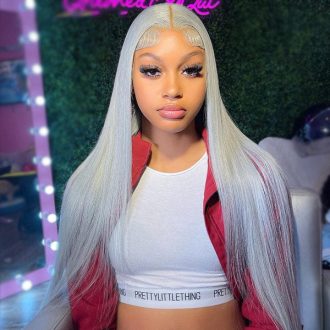 Grey Lace Front Wig 13x6 Transparent Hd 13x4 Lace Frontal Bone Straight Wig Ashimary Human Hair