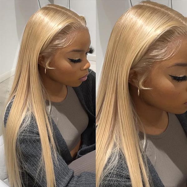 Light Brown Straight Frontal Wig #27 13x4 13x6 Lace Wigs 180% Pre-plucked Human Hair - Image 4