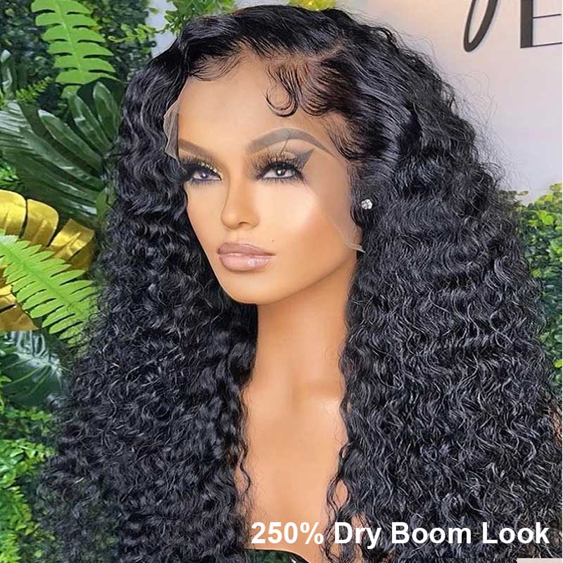 Jerry Curly Thick Juicy 13*4 Lace Front Wig With Baby Hair Luxury Customization - Image 9