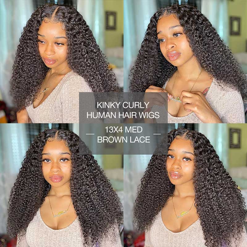 Kinky Curly 13x4 & 5x5 HD Transparent Lace Wig - Image 3