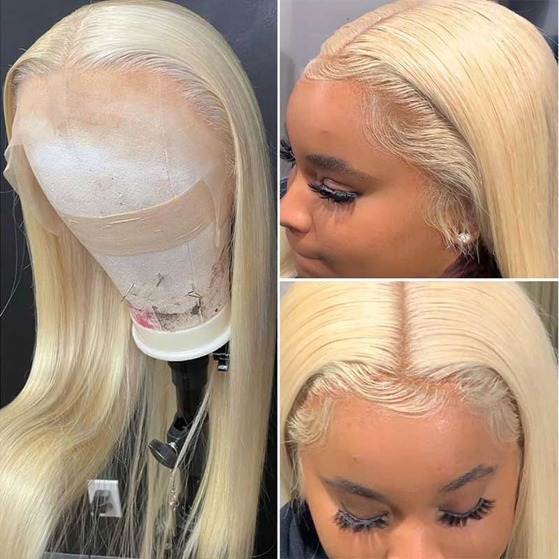 613 Blonde Pull Go 13x6 Full Pre-Cut Glueless Lace Front Wig Brazilian Human Hair - Image 7