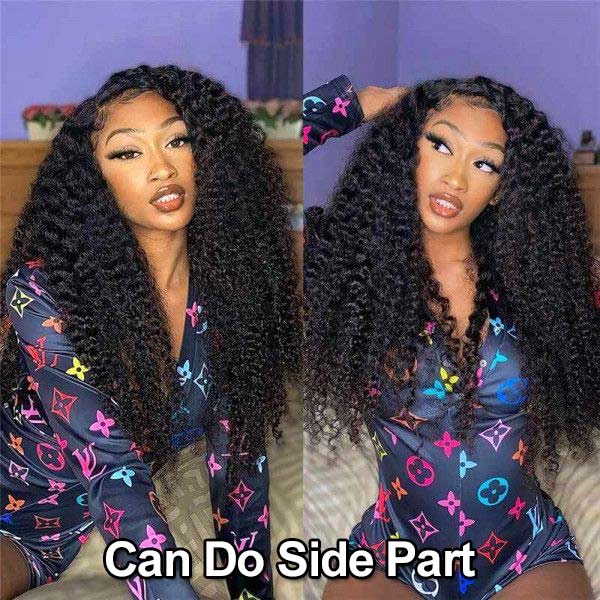0 Skill Glueless Wear And Go Jerry Curly HD Transparent Lace Closure Wig Pre-Cut Lace & Bleached Knots - Image 5