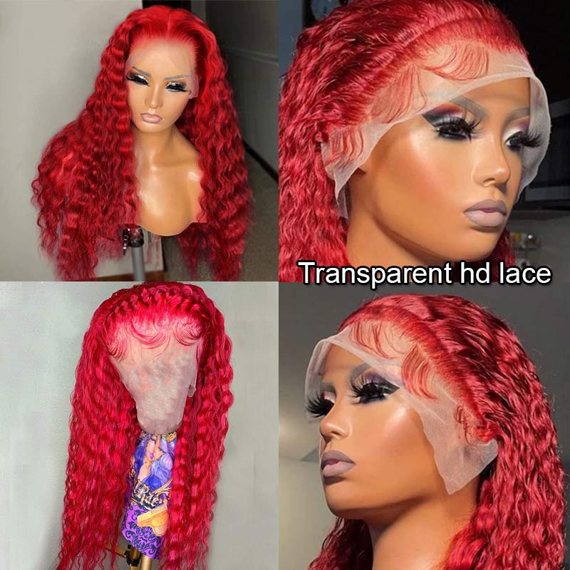 Red Lace Front Wig 13*4 Transparent Lace Ashimary Red Wig Human Hair - Image 8