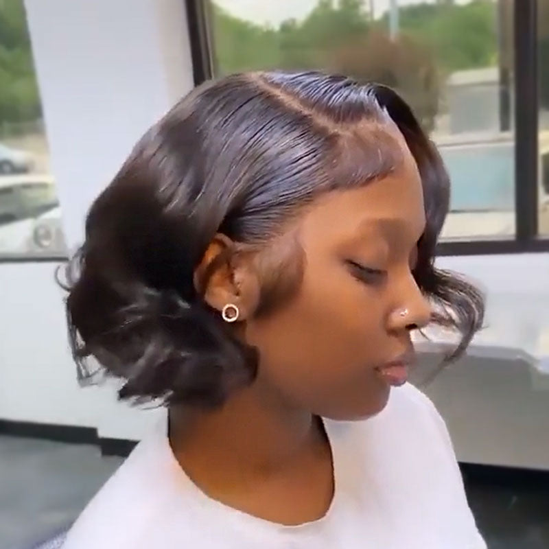 Side Part Bob Wig Body Wave Customized 13x4 Lace Front Wig 10A Human Hair - Image 11