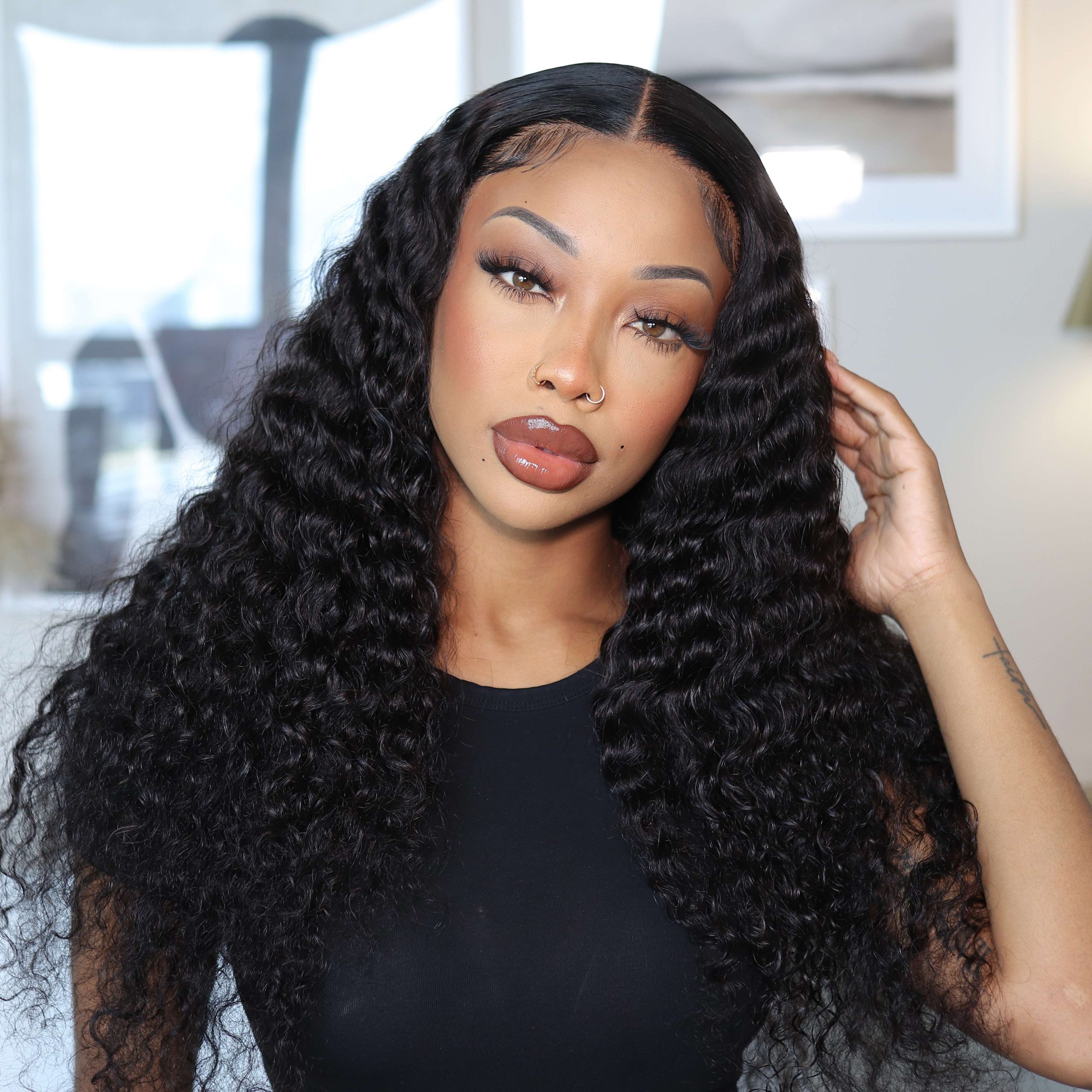Ashimary Water Wave Glueless 5x5 HD Transparent Closure Wig Brazilian Human Hair Wig Natural Color - Image 3