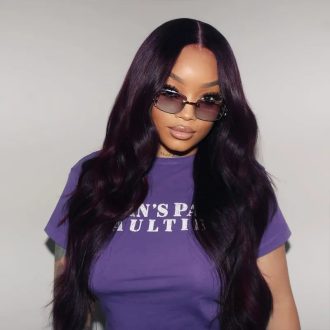 Dark Plum Glueless 360 Lace Frontal Wigs With Invisi Strap Ready & Go Snug Fit Body Wave Human Hair Wigs