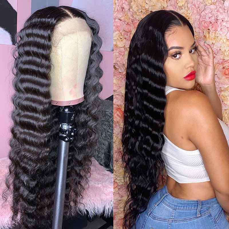Ashimary Glueless Wigs with Natural Hairline Loose Deep Wave 4*4 Lace Closure Wig Brazilian Virgin Hair - Image 4