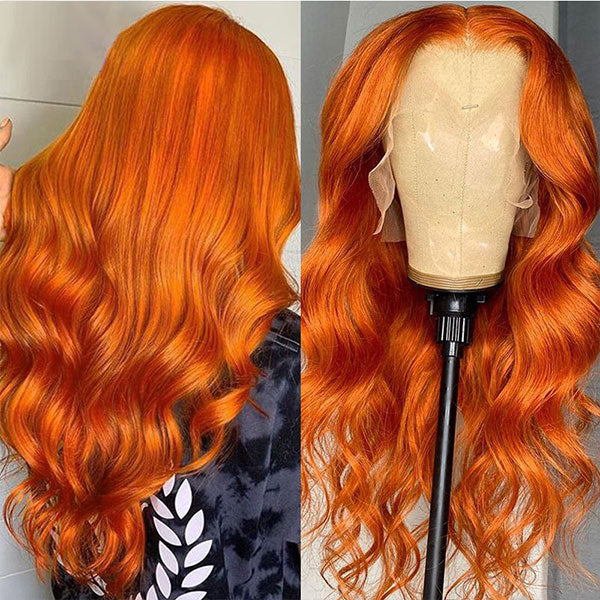 Ginger Color 13x4 13x6 Lace Wigs Body Wave 180% 250% Density Lace Front Wigs Ashimary Virgin Hair - Image 2