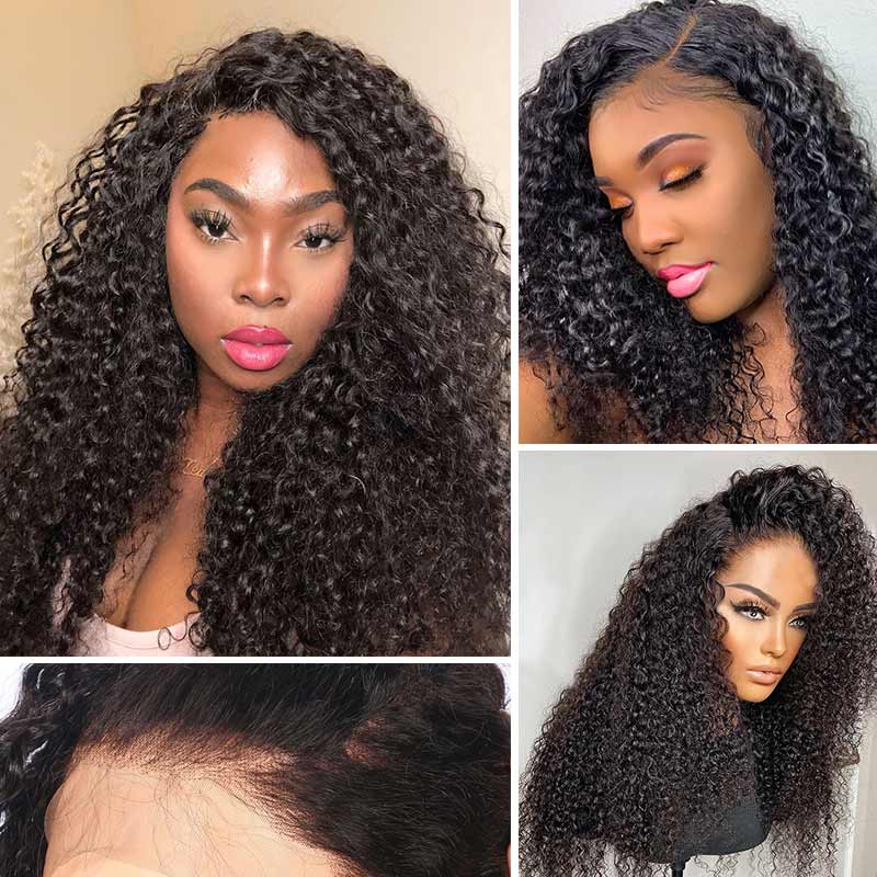 Ashimary Jerry Curly Glueless 5x5 HD Transparent Closure Wig Brazilian Human Hair Natural Color - Image 3