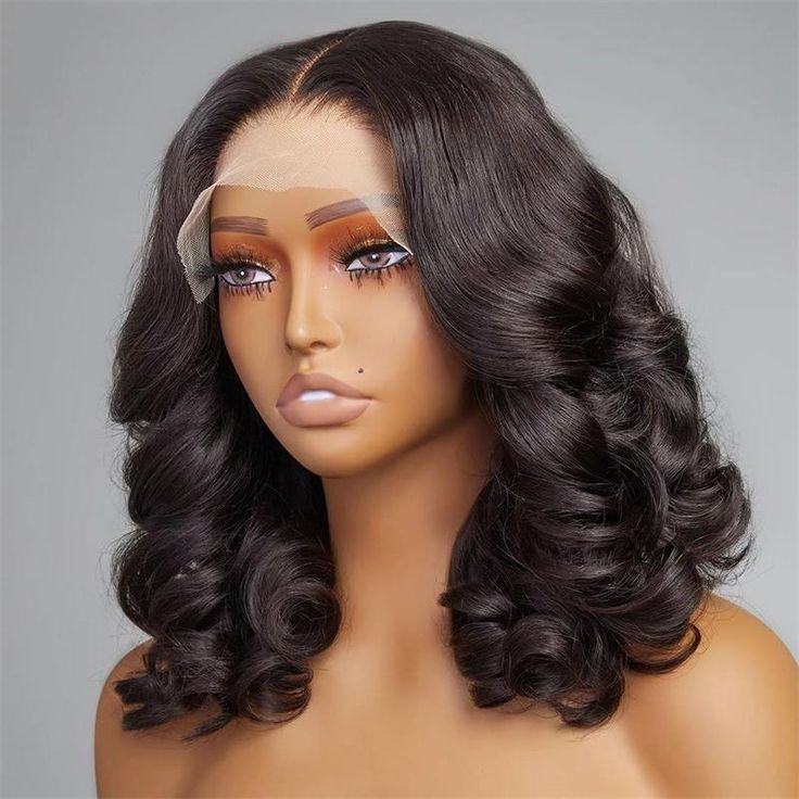 Fluffy Bouncy Rose Wave Side Part 4x4 13x4 Lace Wigs 100% Human Hair Beginner Friendly - Image 3