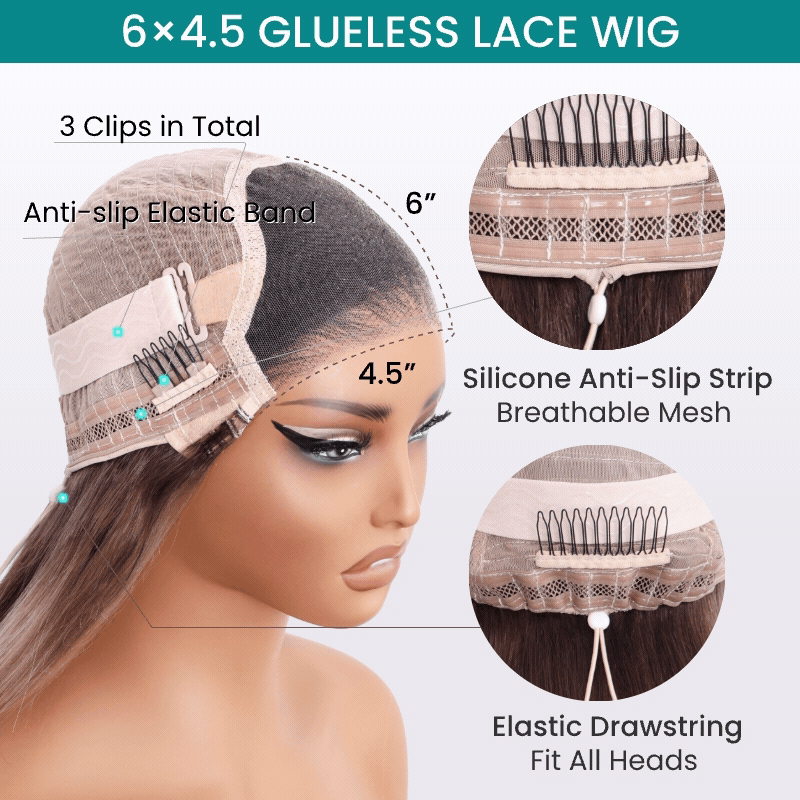 Highlight Blonde Ombre Straight Wig 6x4.5 Transparent Glueless Lace Beginner Friendly Ready To Go Wig - Image 9