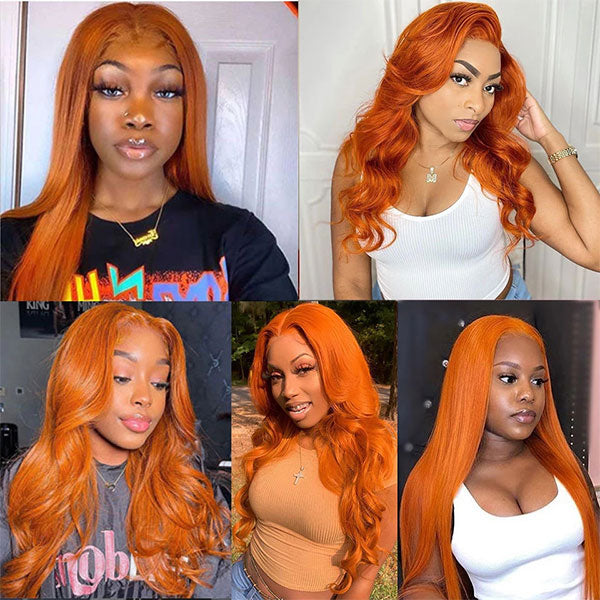 Ginger Color 13x4 13x6 Lace Wigs Body Wave 180% 250% Density Lace Front Wigs Ashimary Virgin Hair - Image 5