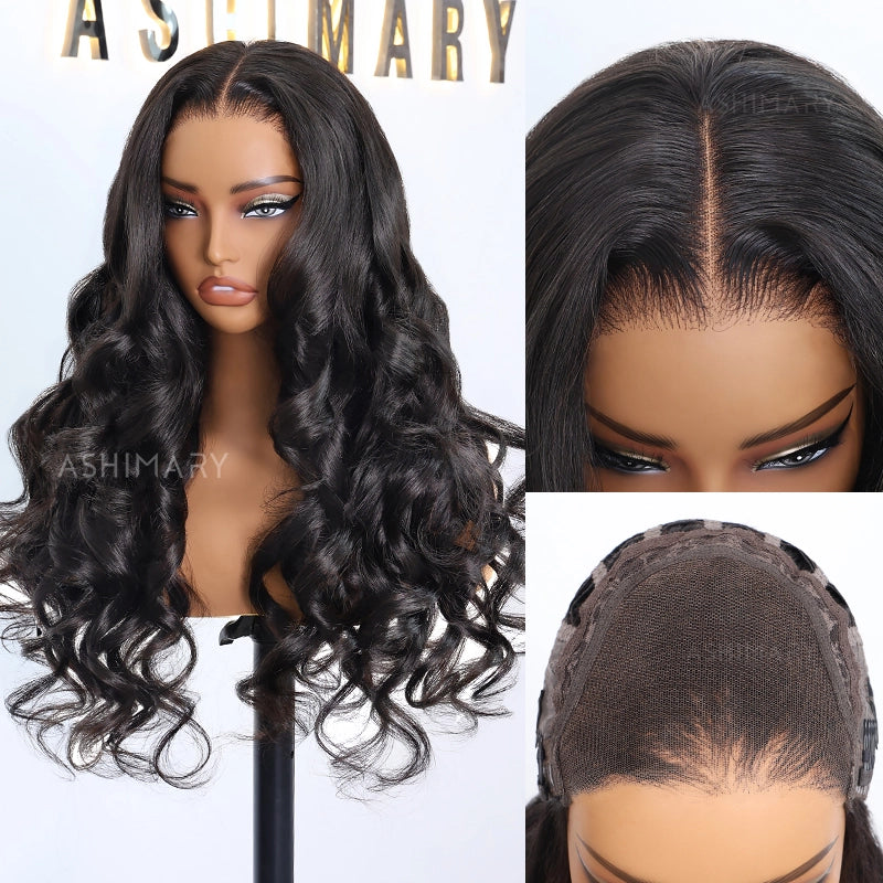 Air Wig| Ready To Go Body Wave HD Transparent Lace Human Hair Wig Easy on Easy off with Pre Plucked Hairline & Bleached Knots - Image 8
