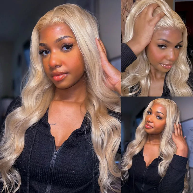 Ashimary Ash Blonde Color Body Wave Lace Frontal Wigs Online For Sale - Image 3