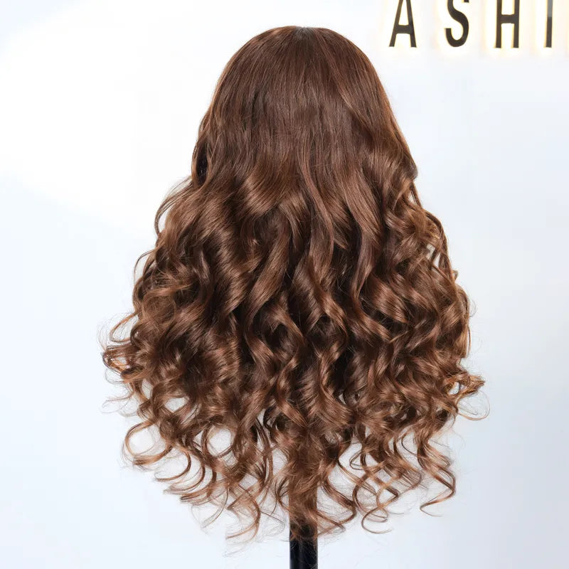 Body Wave Pre-Cut Layer With Bangs Pull Go 3x1 Lace Brown Wig True Scalp Glueless Pre-Styled Wig - Image 9