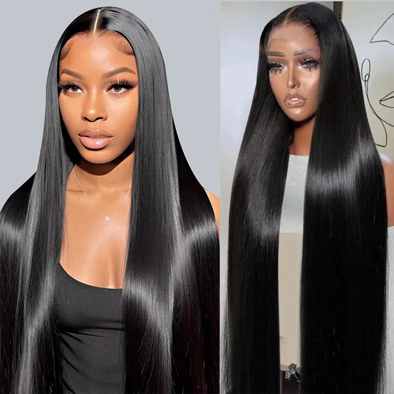 34-Inch 5x5 Bone Straight Transparent Lace Vietnamese Human Hair Wig for Black Women - Image 3