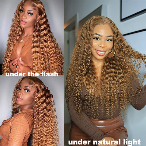 Brown Wig #30 Deep Wave 13*4 13*6 Lace Wigs Pre-plucked Human Hair Lace Front Wigs Luxurious Customization - Image 2