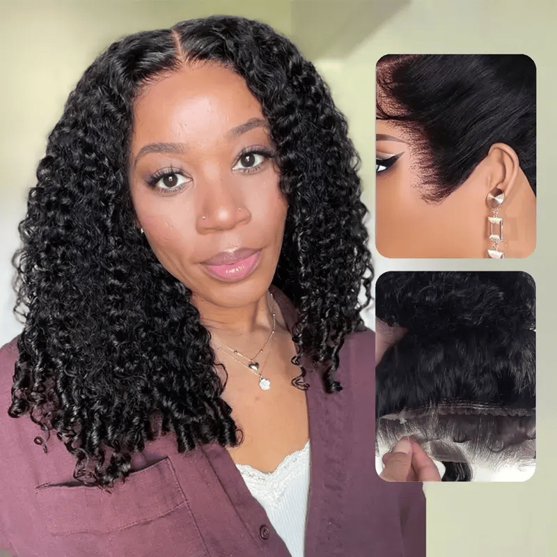 Burmese Curly Invisi Strap Pre-Cut Lace 360 Glueless Wig With Bleached Knots Snug Fit Wear Go Wig