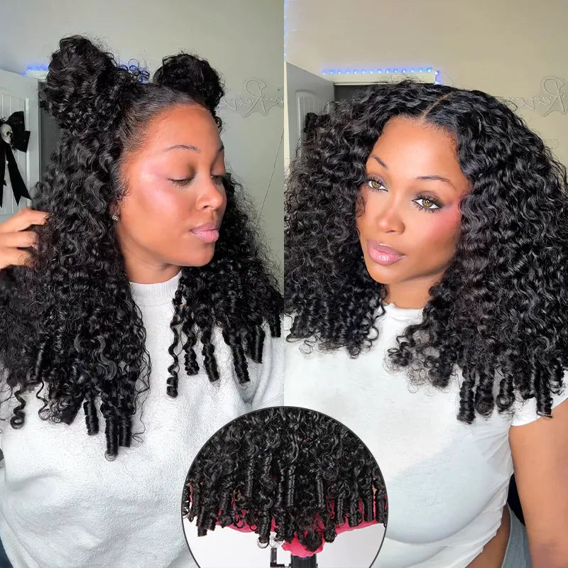 Burmese Curly Invisi Strap Pre-Cut Lace 360 Glueless Wig With Bleached Knots Snug Fit Wear Go Wig - Image 4