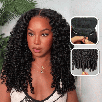 Burmese Curly Glueless Wig Bleached Knots 13x6 Full Pull Go Lace Front Wear Go Wig With Flexible Fit Drawstring