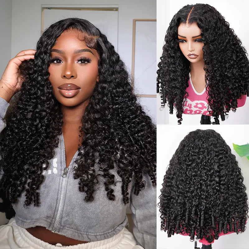 Burmese Curly Glueless Wig Bleached Knots 13x6 Full Pull Go Lace Front Wear Go Wig With Flexible Fit Drawstring - Image 4