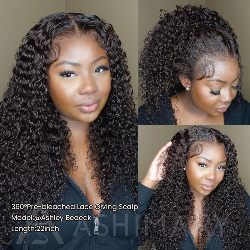 Chocolate Brown Water Wave Invisi Strap Snug Fit 360 Melting Lace Frontal Bleached Knots Glueless Lace Wig - Image 18