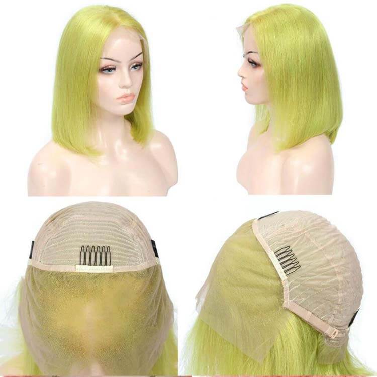 Colorful Short Bob Transparent Lace Wig Straight Brazilian Human Hair - Image 11