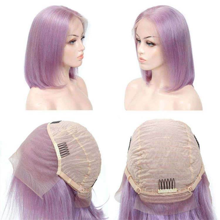 Colorful Short Bob Transparent Lace Wig Straight Brazilian Human Hair - Image 10