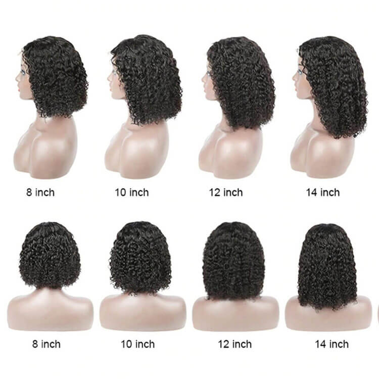 Pixie Jerry Curl Wig Black Bob Wig 10A Brazilian Human Hair - Image 9