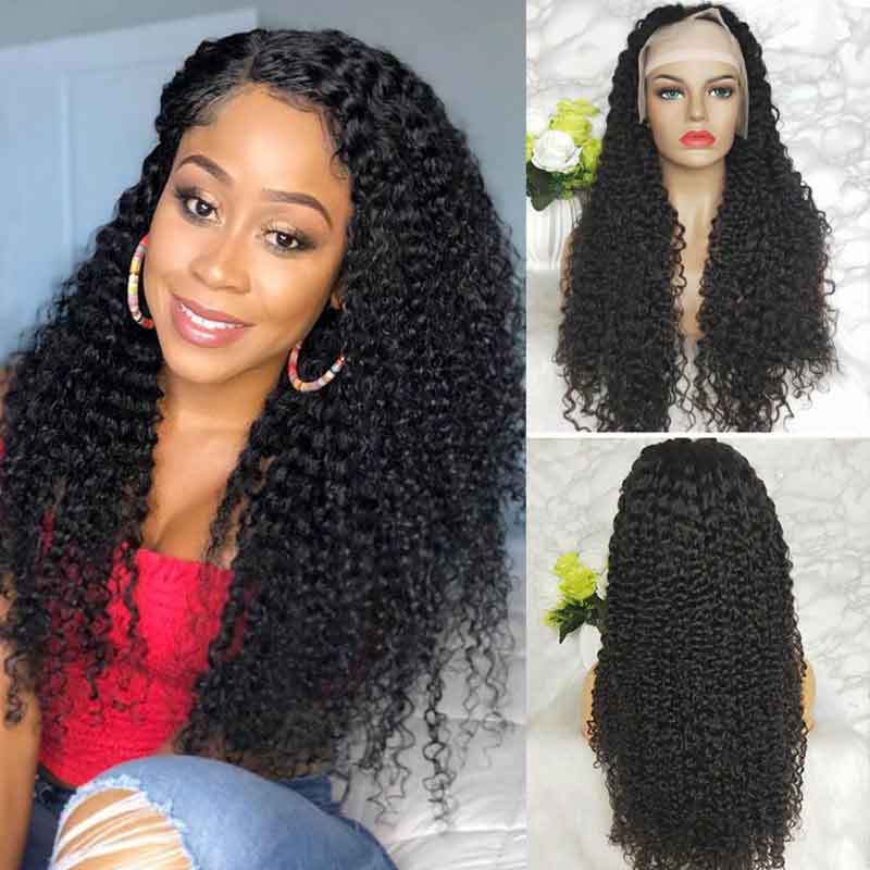 Long Wig | Jerry Curly 13x4 Transparent HD Lace Frontal Wig Human Hair 28-38 Inch - Image 4