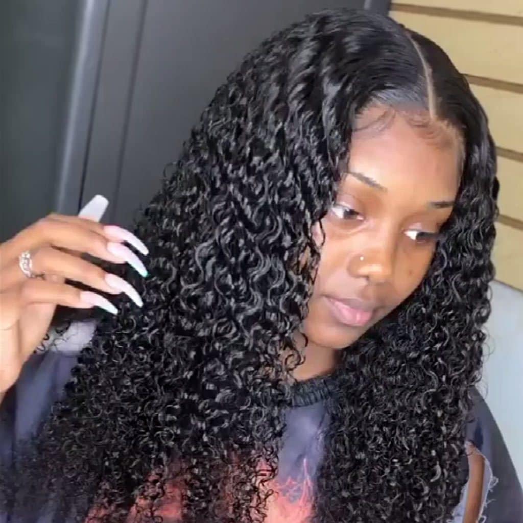 Jerry Curly Thick Juicy 13*4 Lace Front Wig With Baby Hair Luxury Customization - Image 2
