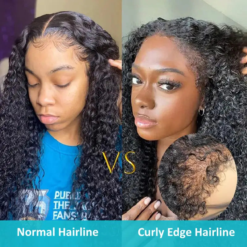 4C Edges Curly Baby Hair 13x4 HD Invisible Lace Frontal Kinky Curly Wigs Pre Bleached Knots Hair - Image 4