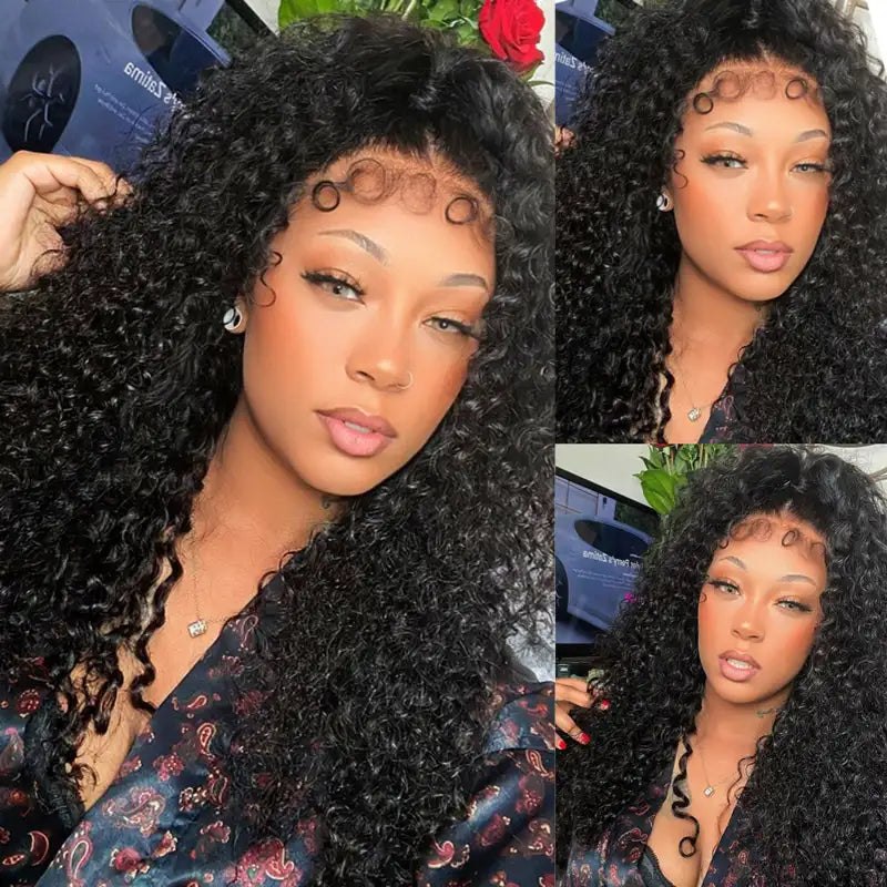 4C Hairline Wigs - Water Wave 4x4 & 4x6 Lace Closure with Realistic Hairline Wet Curly Human Hair Wig with Natural 4C Curly Baby Hair - Image 3