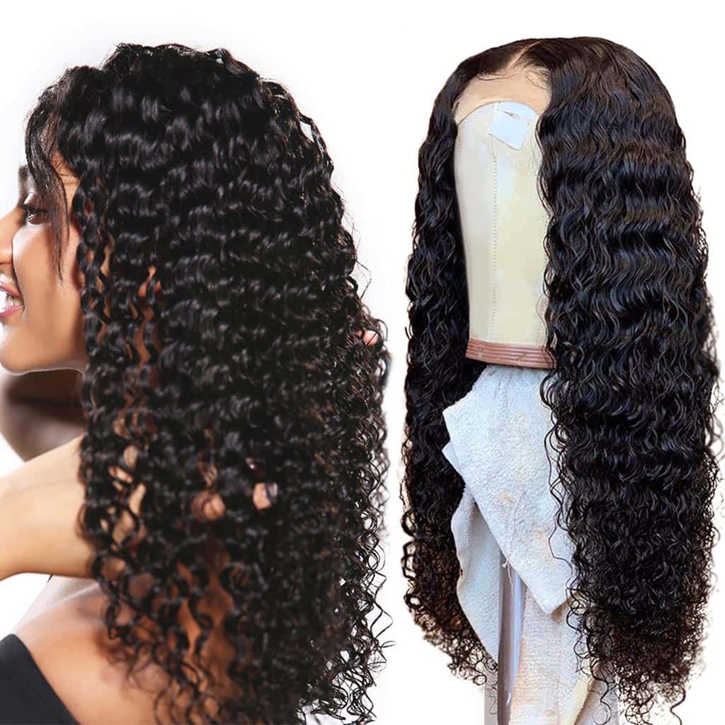10A Curly Wig Deep Wave 4*4 Lace Closure 10"-36" Wigs Ashimary Brazilian Virgin Hair - Image 5
