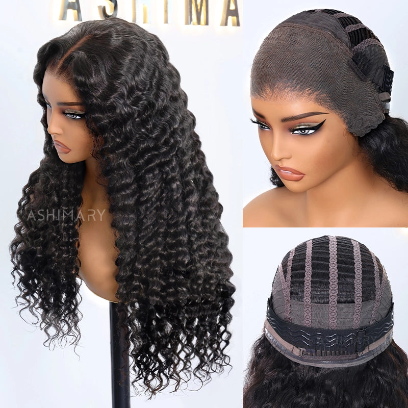 Air Wig|Upgrade 13x4 Pre Cut Lace Wear Go Glueless Deep Wave Wig with Pre Bleached Knots & Plucked Hairline - Image 10