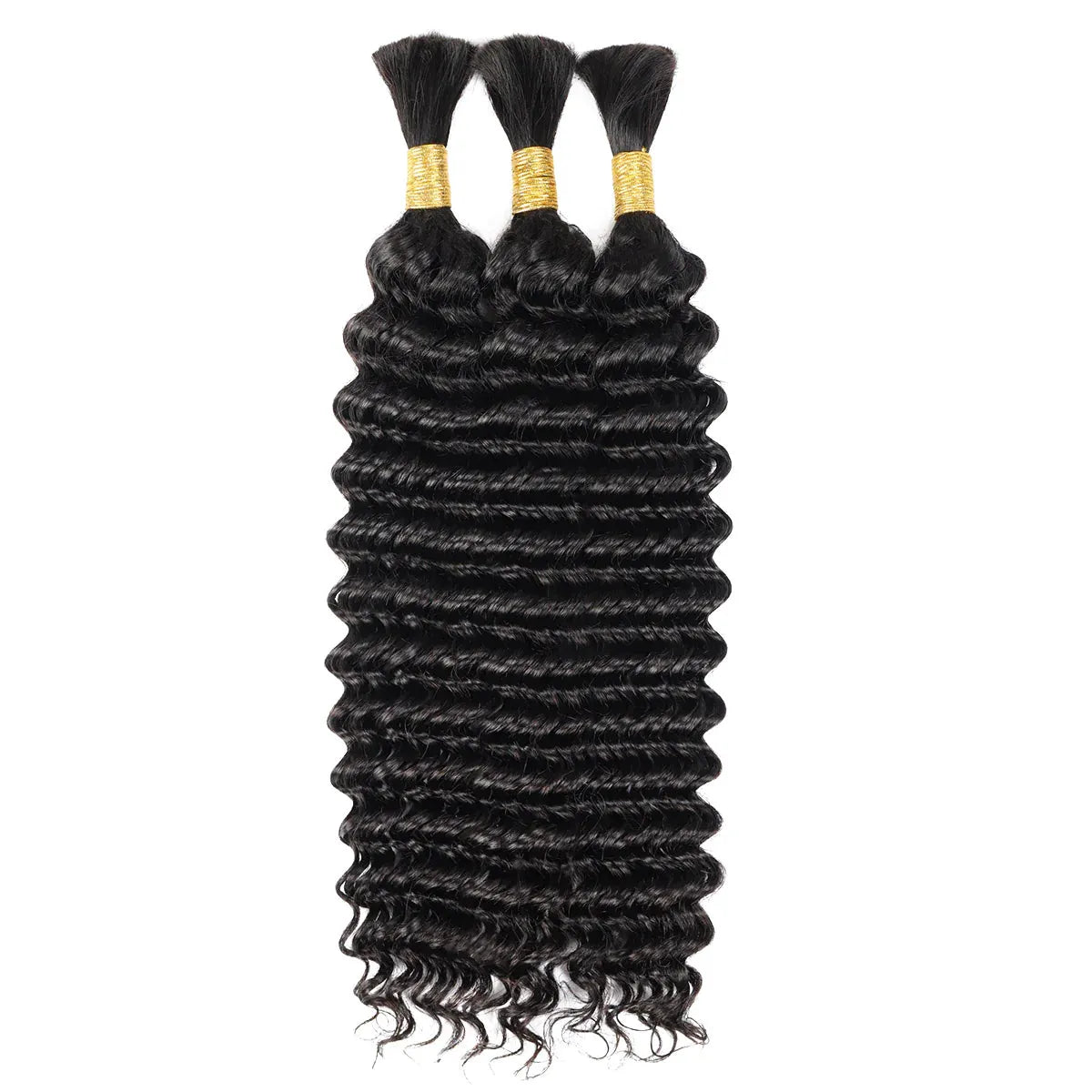 Ashimary Deep Wave Bulk Human Hair For Boho Knotless BraidingNatural Black - Image 6