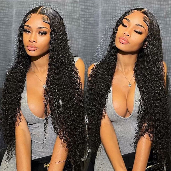 13x4 Transparent HD lace Front Wigs Deep Wave Human Hair 180% 250% Density Ashimary - Image 3