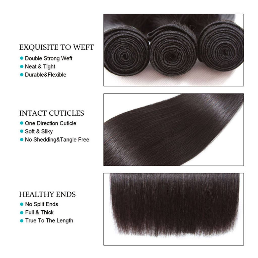 Straight Hair 1 Bundle 9A Brazilian Human Hair Natural Color - Image 4