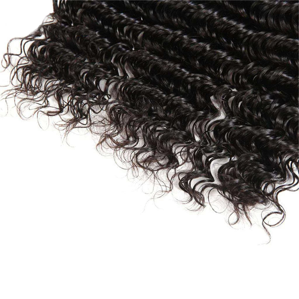 3 Bundles 10A Deep Wave Human Hair Bundles Natural Color - Image 5