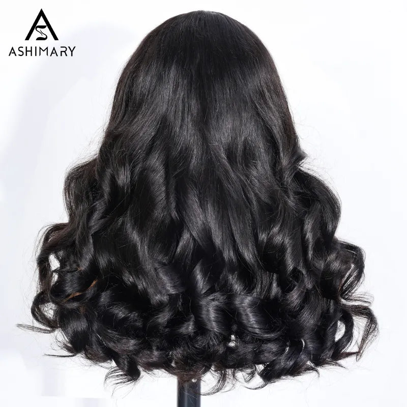 Pull Go 13x6 Full Glueless Wig Transparent Lace Front Wigs Body Wave Natural Black Ashimary Hair - Image 21
