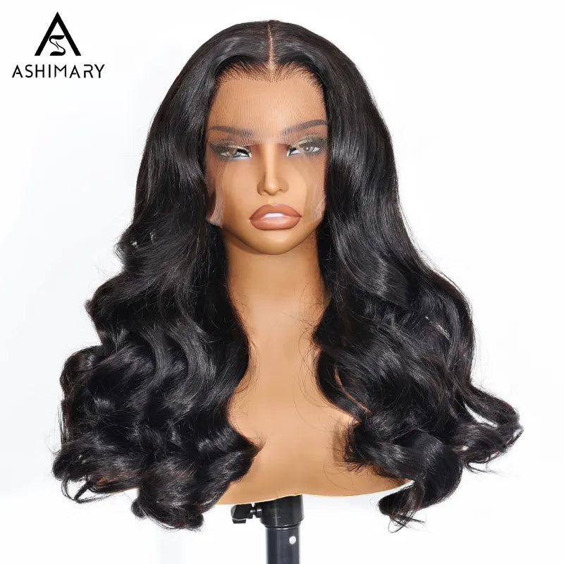 Pull Go 13x6 Full Glueless Wig Transparent Lace Front Wigs Body Wave Natural Black Ashimary Hair - Image 20