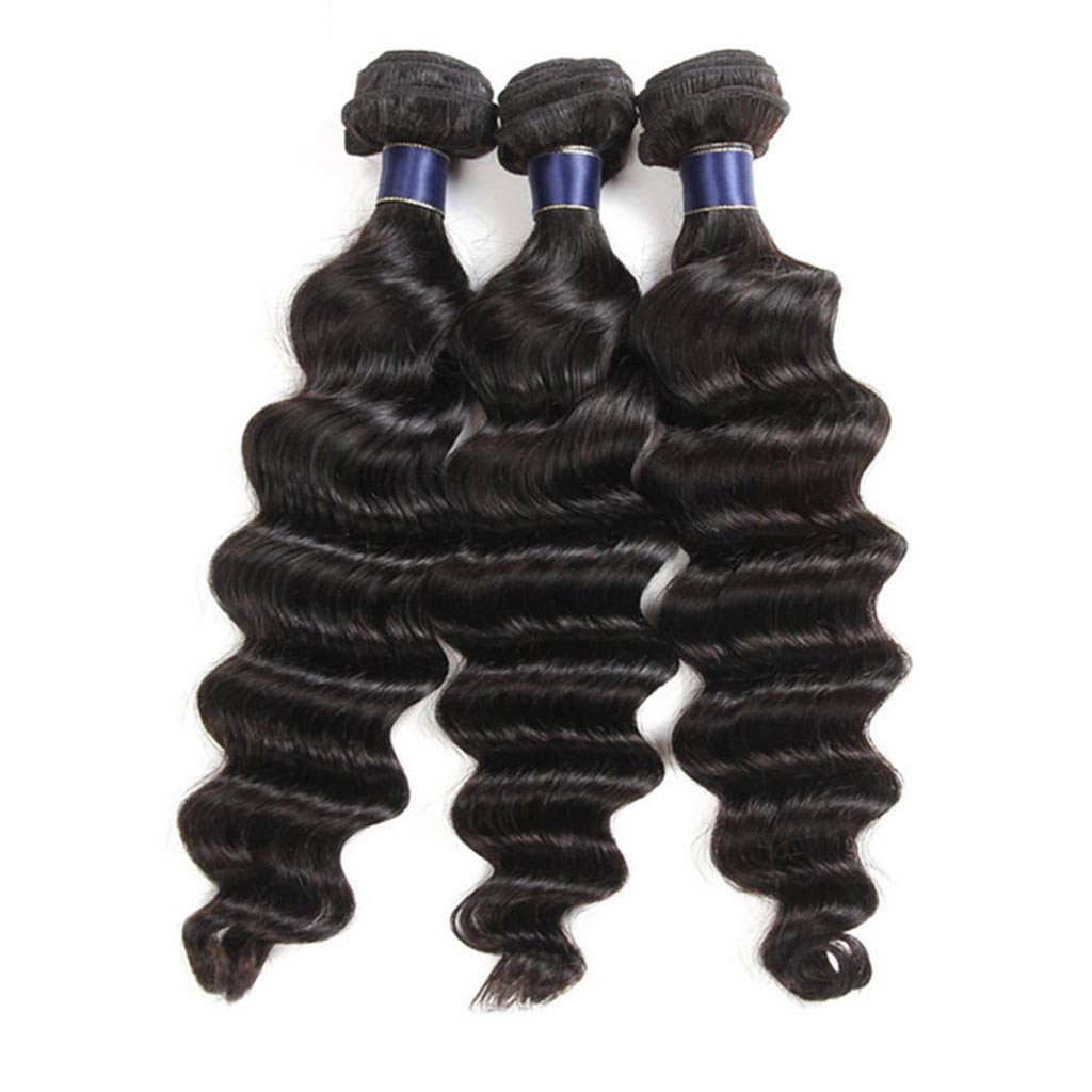 3 Bundles 10A Loose Deep Wave Virgin Hair Bundles Natural Color