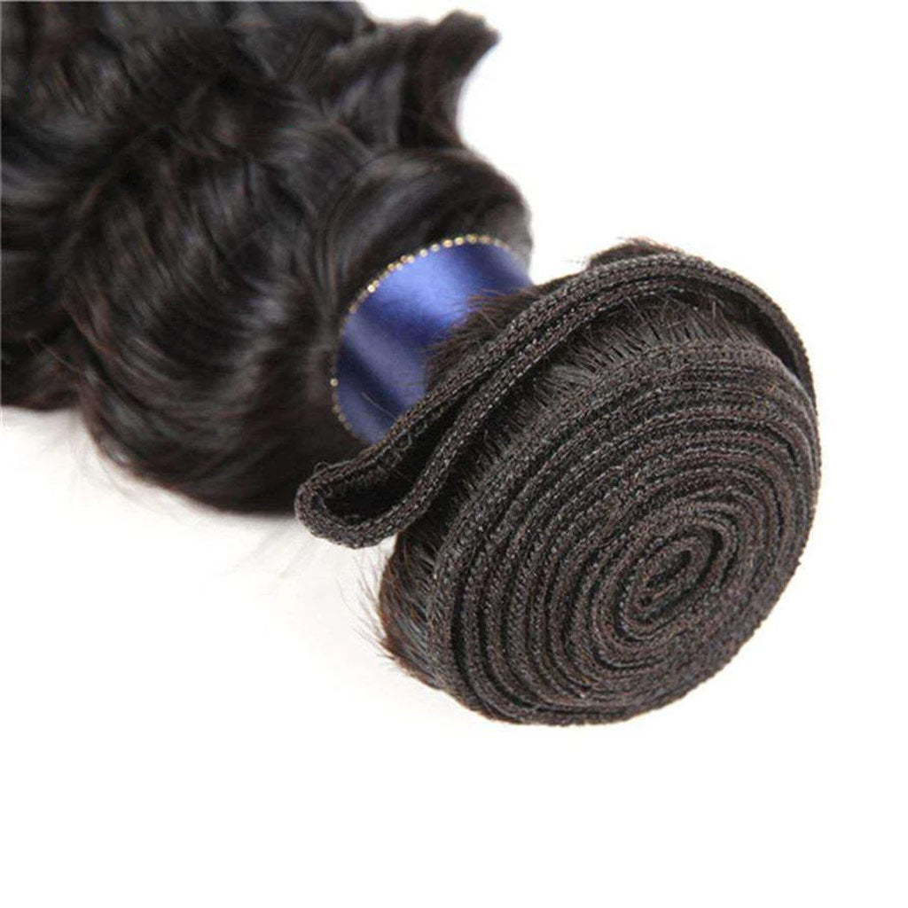 3 Bundles 10A Deep Wave Human Hair Bundles Natural Color - Image 3